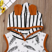 Printed Striped Baby Clothes Set