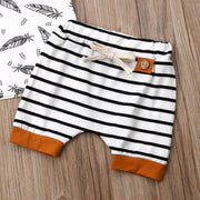Printed Striped Baby Clothes Set