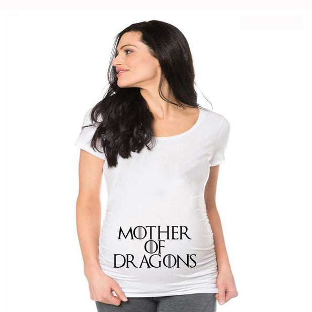 Maternity Short Sleeve Cartoon Print T-Shirt