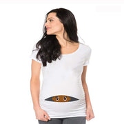 Maternity Short Sleeve Cartoon Print T-Shirt