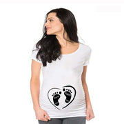 Maternity Short Sleeve Cartoon Print T-Shirt