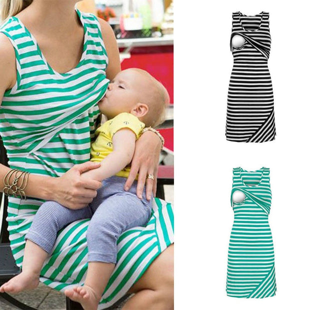 Sleeveless Loose Breastfeeding Nursing Dress