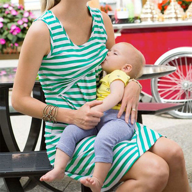Sleeveless Loose Breastfeeding Nursing Dress