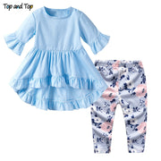 Top and Top baby girls clothing sets 2019 summer infant petal short sleeve t-shirts pants 2pcs toddler newborn girl clothes