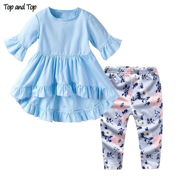 Top and Top baby girls clothing sets 2019 summer infant petal short sleeve t-shirts pants 2pcs toddler newborn girl clothes