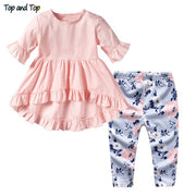 Top and Top baby girls clothing sets 2019 summer infant petal short sleeve t-shirts pants 2pcs toddler newborn girl clothes