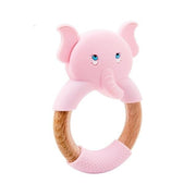 Silicone Wooden Ring Hand Baby Teether