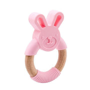 Silicone Wooden Ring Hand Baby Teether