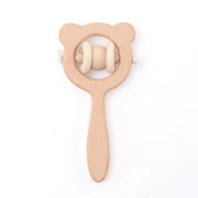 Silicone Wooden Ring Hand Baby Teether