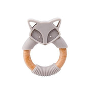 Silicone Wooden Ring Hand Baby Teether