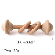 Silicone Wooden Ring Hand Baby Teether