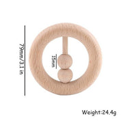 Silicone Wooden Ring Hand Baby Teether
