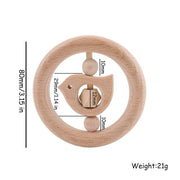 Silicone Wooden Ring Hand Baby Teether