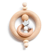Silicone Wooden Ring Hand Baby Teether