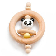 Silicone Wooden Ring Hand Baby Teether