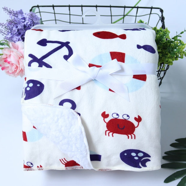 Baby Blankets New Thicken Double Layer Coral Fleece