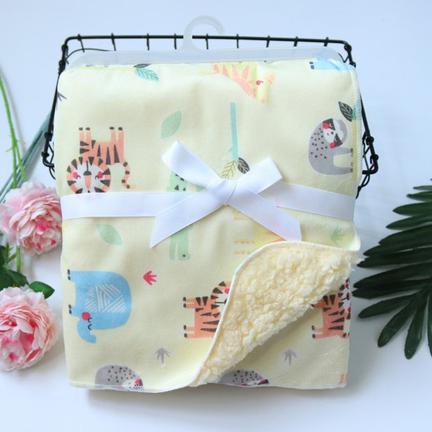 Baby Blankets New Thicken Double Layer Coral Fleece