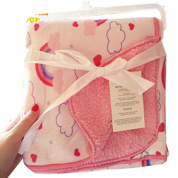 Baby Blankets New Thicken Double Layer Coral Fleece