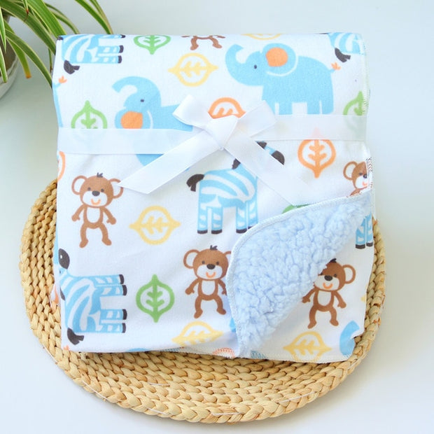 Baby Blankets New Thicken Double Layer Coral Fleece