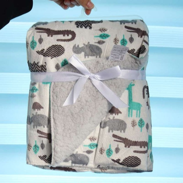 Baby Blankets New Thicken Double Layer Coral Fleece