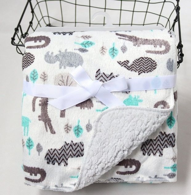 Baby Blankets New Thicken Double Layer Coral Fleece
