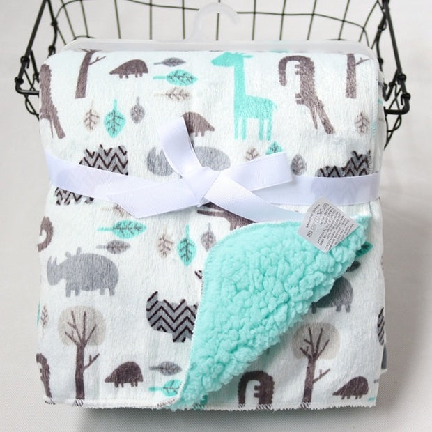 Baby Blankets New Thicken Double Layer Coral Fleece