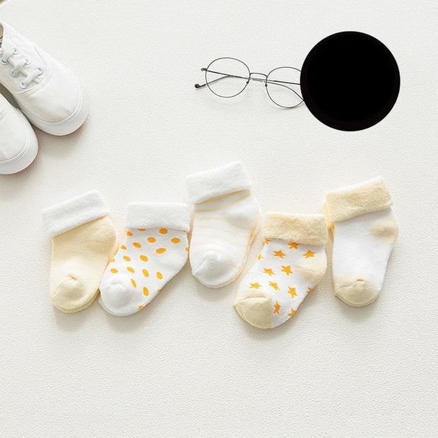 5 pair High Quality  Comfort Cotton Newborn Socks Kids Boy