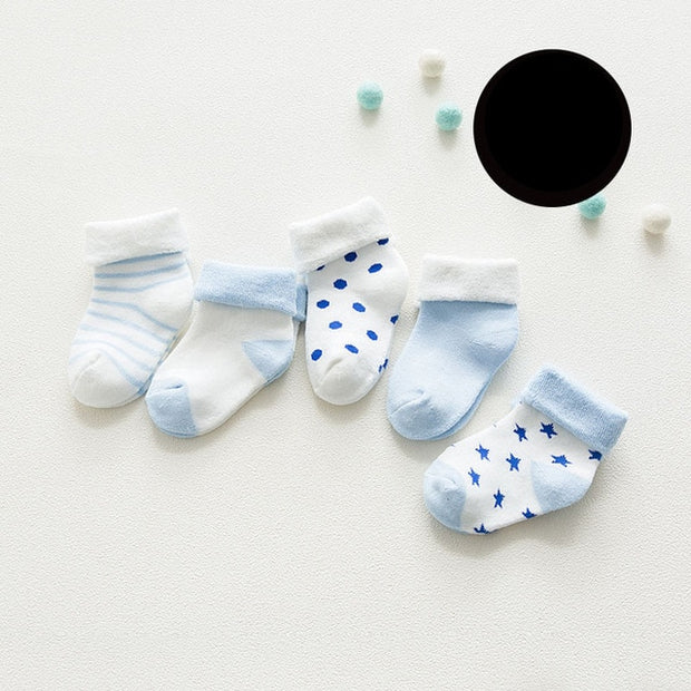 5 pair High Quality  Comfort Cotton Newborn Socks Kids Boy