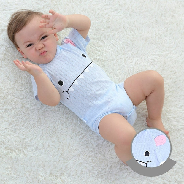 Short Sleeve Unisex Animal style infant Jumpsuit