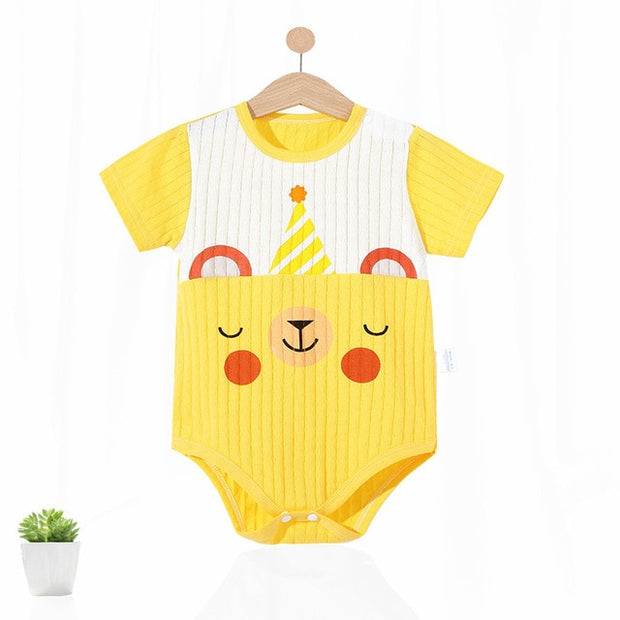 Short Sleeve Unisex Animal style infant Jumpsuit