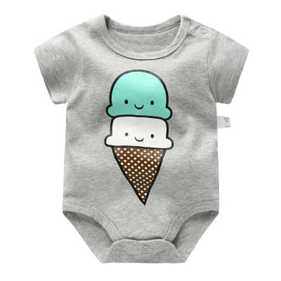 Short Sleeve Unisex Animal style infant Jumpsuit