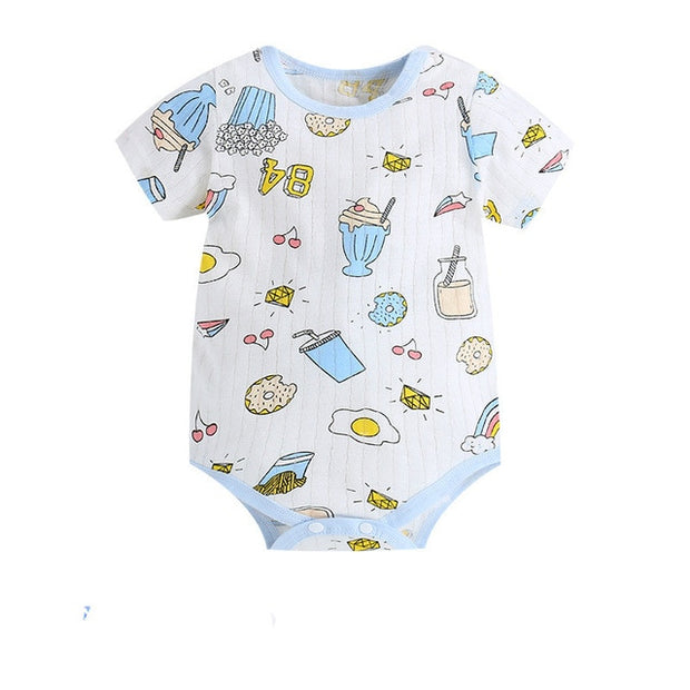 Short Sleeve Unisex Animal style infant Jumpsuit
