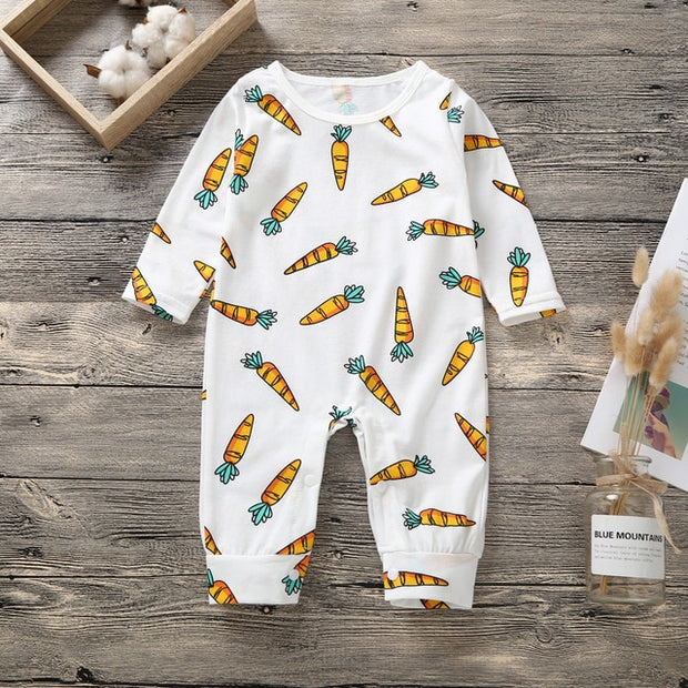Long Sleeve Unisex  Baby Rompers cute Animal Printed