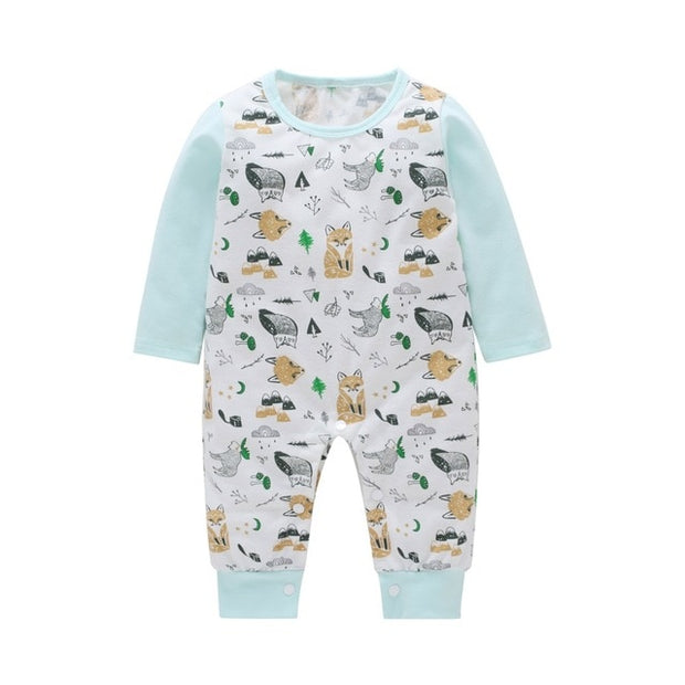 Long Sleeve Unisex  Baby Rompers cute Animal Printed