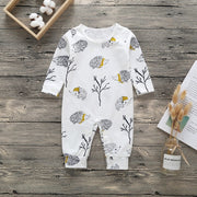 Long Sleeve Unisex  Baby Rompers cute Animal Printed