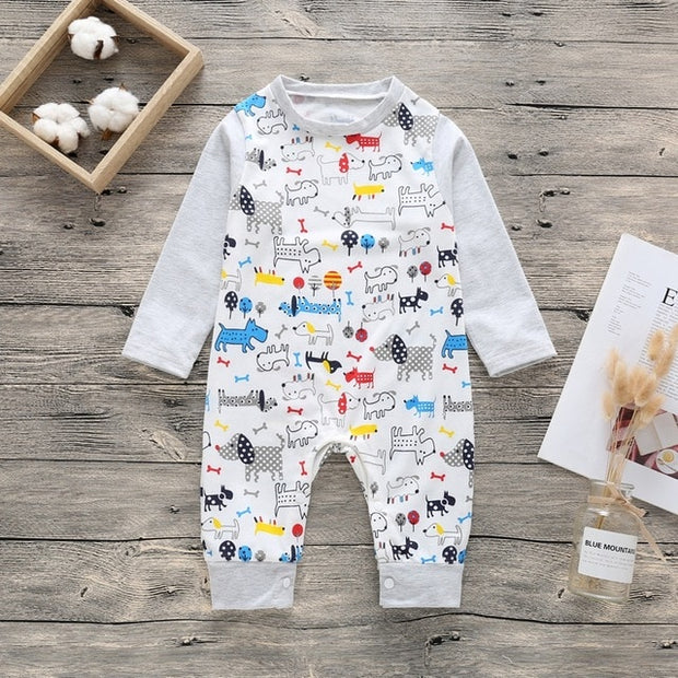 Long Sleeve Unisex  Baby Rompers cute Animal Printed