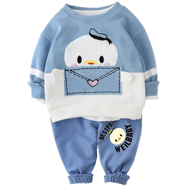 Cute cartoon hoodie+Pants Sets Sports Suit