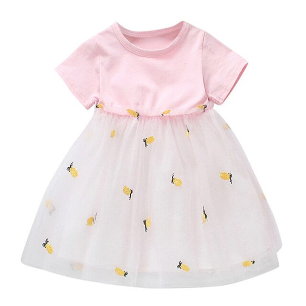 Girl Dress Short Sleeve Pineapple Tutu