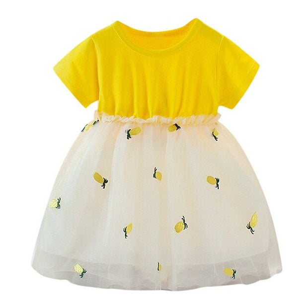 Girl Dress Short Sleeve Pineapple Tutu