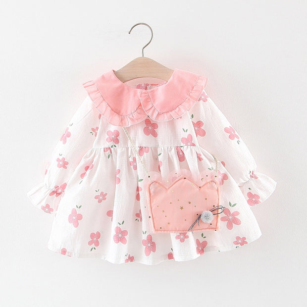 Girl Dress Ruffles Flowers Print