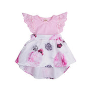 Girl Dress Toddler Infant Baby Girls Dress Floral Print Lace