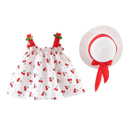 Beautiful Girl Dress  Strap Cherry Ruched