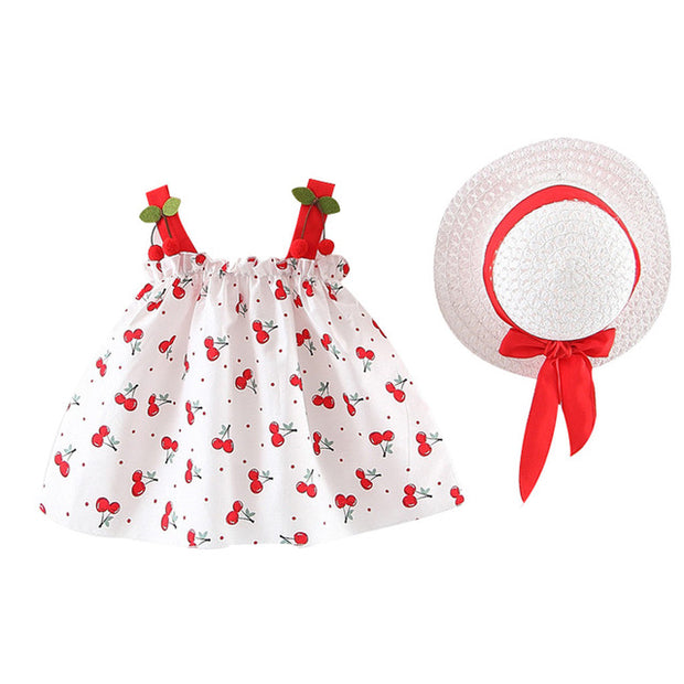 Beautiful Girl Dress  Strap Cherry Ruched